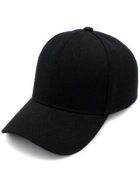 Unisex Black Baseball Toggle Cap Classic Imported Adjustable Plain Hat